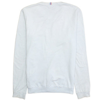 Le Coq Sportif Men's White Crew Neck Sweatshirt L Pullover Logo