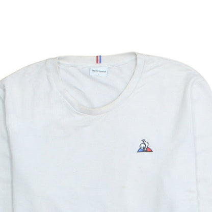 Le Coq Sportif Men's White Crew Neck Sweatshirt L Pullover Logo