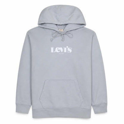 Levi's Men's Grey Pullover Hoodie L Regular Fit Logo Graphic
