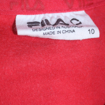 Fila Womens Red Crew Neck Pullover Sweatshirt Size 10 Cotton Blend