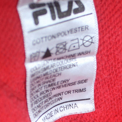 Fila Womens Red Crew Neck Pullover Sweatshirt Size 10 Cotton Blend