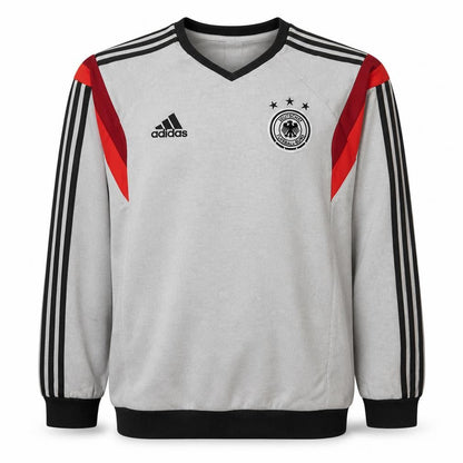 Front view of Adidas men’s grey germany long sleeve sweatshirt m football retro