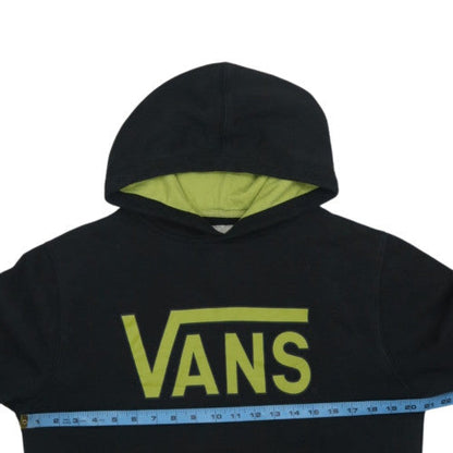 Vans Boys Black XL Pullover Hoodie with Logo Print and Kangaroo Pocket