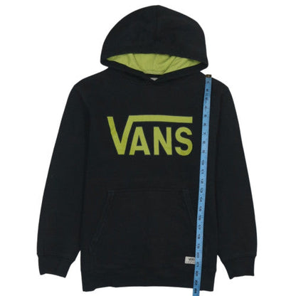 Vans Boys Black XL Pullover Hoodie with Logo Print and Kangaroo Pocket
