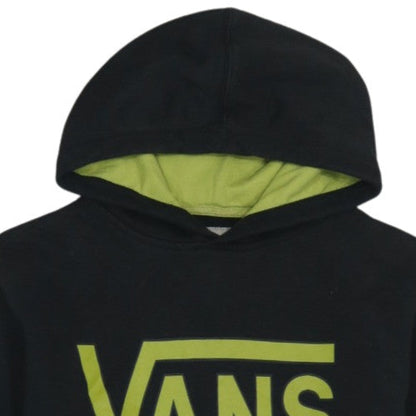 Vans Boys Black XL Pullover Hoodie with Logo Print and Kangaroo Pocket