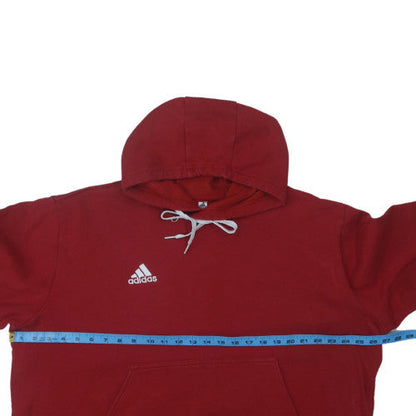 Adidas Men's Red 2XL Pullover Hoodie with Logo and Pocket