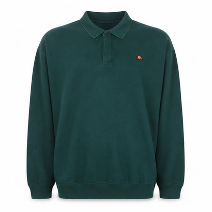 Ellesse Men’s Green Collared Henley Sweatshirt 2XL Regular Fit