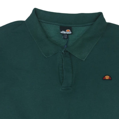 Ellesse Men’s Green Collared Henley Sweatshirt 2XL Regular Fit