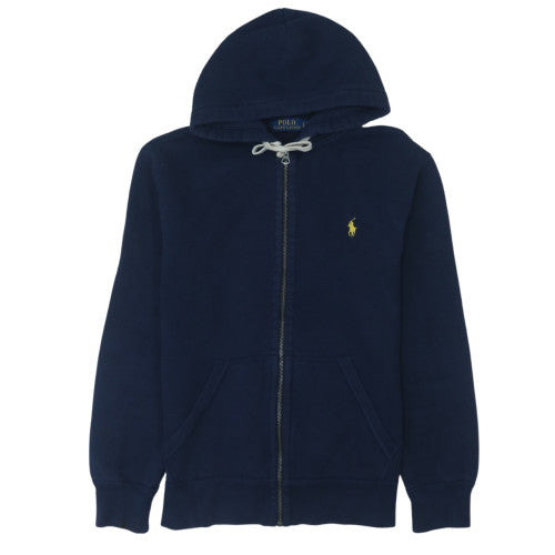 Ralph Lauren Men's Blue Full Zip Hoodie Small Logo Fleece Sweatshirt