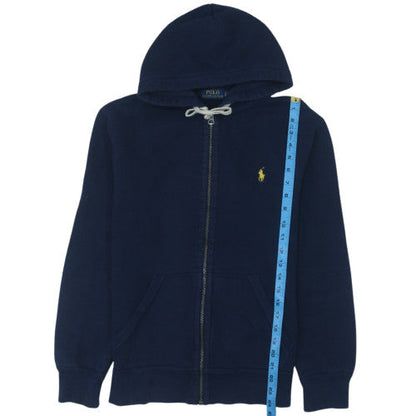 Ralph Lauren Men's Blue Full Zip Hoodie Small Logo Fleece Sweatshirt