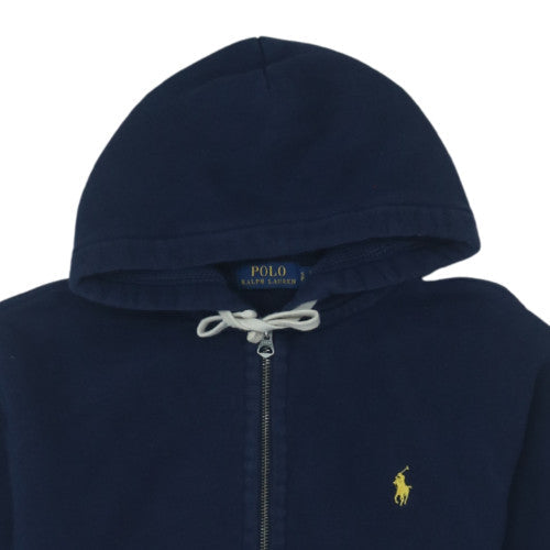 Ralph Lauren Men's Blue Full Zip Hoodie Small Logo Fleece Sweatshirt