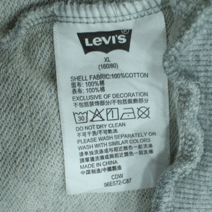 Levi's Boys Grey XL Pullover Hoodie 100% Cotton Logo Print