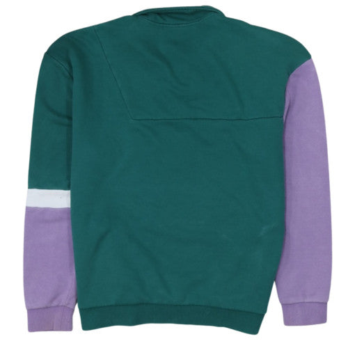 FILA Men's Green & Purple 1/4 Zip Retro Sweatshirt Size S