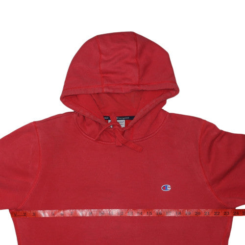 Champion Men's Red XL Pullover Hoodie with Logo Sleeve & Kangaroo Pocket