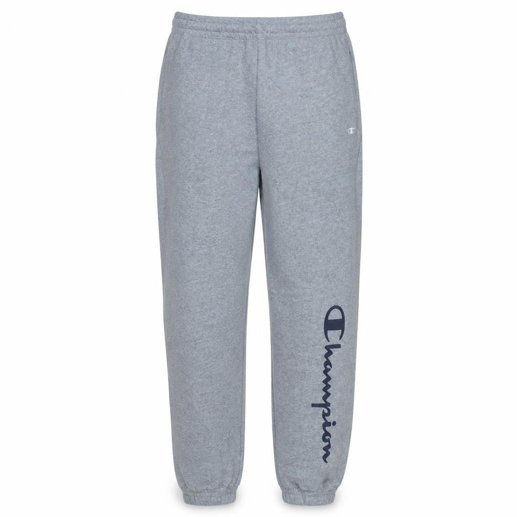 Champion Men's Grey L Sweatpants Jersey Tapered Fit Logo