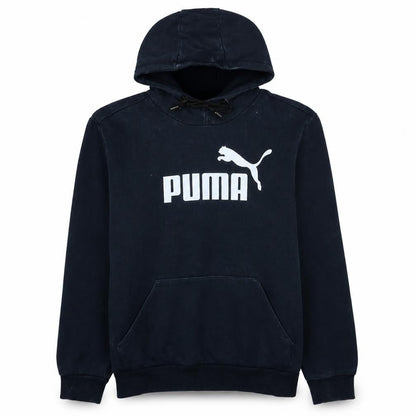 Puma Mens Black Pullover Hoodie M Sports Logo Fleece Sweatshirt