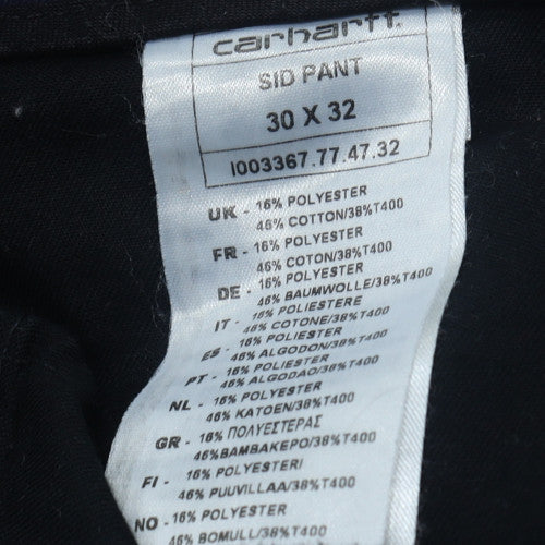 Carhartt Men's Blue Chino Trousers 30x32 Slim Fit Cotton Blend