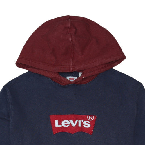 Levi's Men Blue 2XL Pullover Hoodie with Logo Graphic