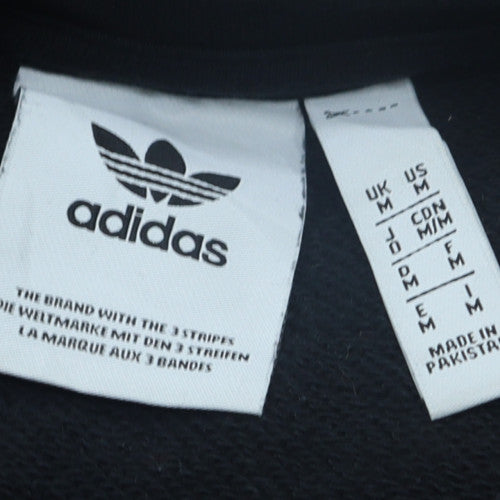 Adidas Mens Black Medium Crew Neck Pullover Sweatshirt