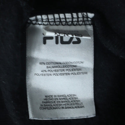 FILA Men's Black Jogger Trousers L Cotton Blend Logo Cuffed