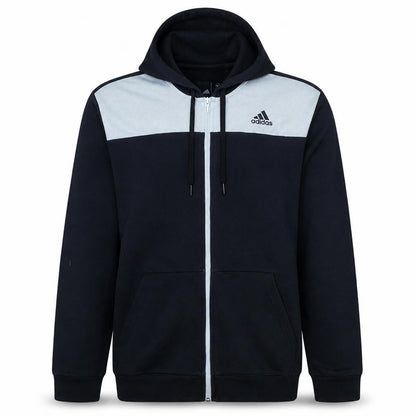 Adidas Mens Black & White Full Zip Hoodie Size L Hooded Sweatshirt