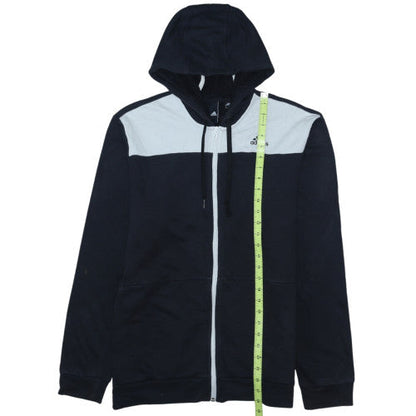 Adidas Mens Black & White Full Zip Hoodie Size L Hooded Sweatshirt