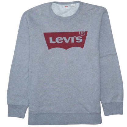 Levi's Men's Grey XL Crew Neck Pullover Graphic Sweatshirt