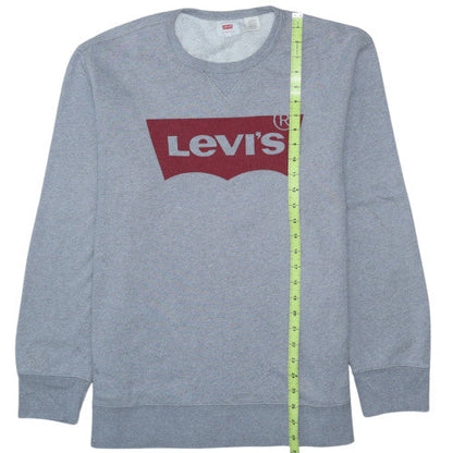 Levi's Men's Grey XL Crew Neck Pullover Graphic Sweatshirt