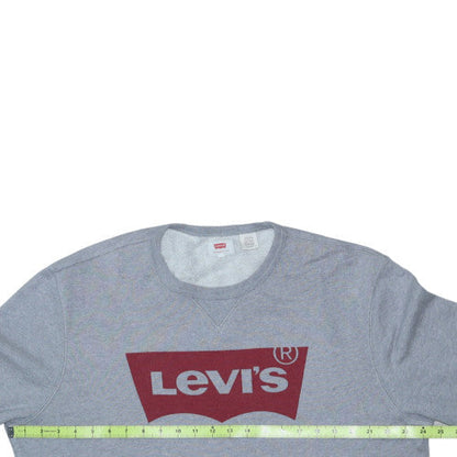 Levi's Men's Grey XL Crew Neck Pullover Graphic Sweatshirt