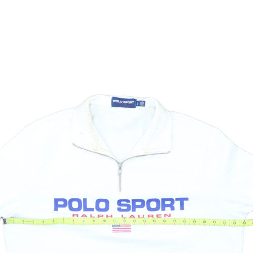 Ralph Lauren Polo Sport Men's White 1/4 Zip Sweatshirt L