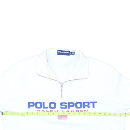 Ralph Lauren Polo Sport Men's White 1/4 Zip Sweatshirt L
