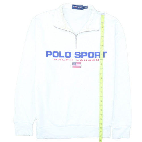 Ralph Lauren Polo Sport Men's White 1/4 Zip Sweatshirt L