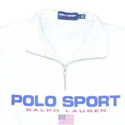 Ralph Lauren Polo Sport Men's White 1/4 Zip Sweatshirt L