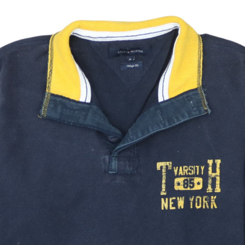 Tommy Hilfiger Men’s Blue Henley Sweatshirt M Vintage Fit
