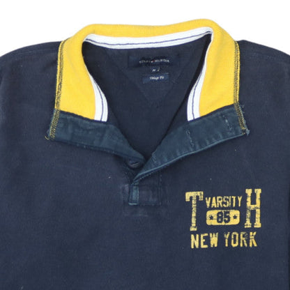 Tommy Hilfiger Men’s Blue Henley Sweatshirt M Vintage Fit
