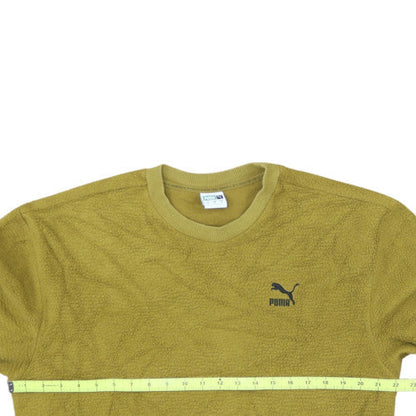 Puma Men's Yellow Fleece Crew Neck Pullover Sweatshirt Size S