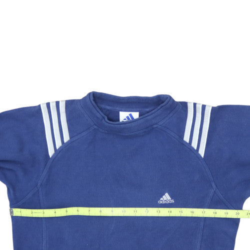 Adidas Womens Blue Crew Neck Pullover Sweatshirt Size 10