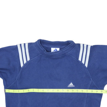 Adidas Womens Blue Crew Neck Pullover Sweatshirt Size 10