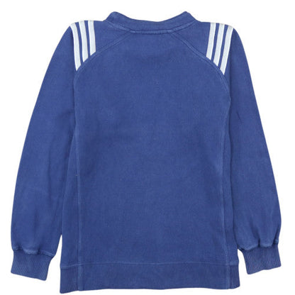 Adidas Womens Blue Crew Neck Pullover Sweatshirt Size 10