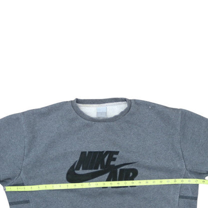 Nike Men's Grey Air Logo Crew Neck Fleece Sweatshirt Size L