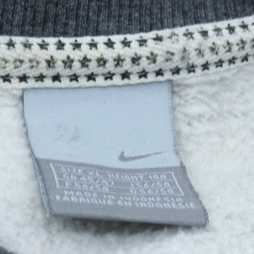 Nike Men's Grey Air Logo Crew Neck Fleece Sweatshirt Size L
