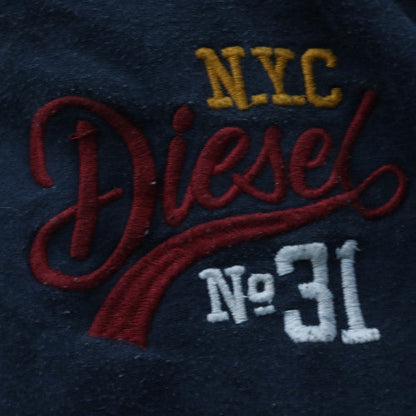 Diesel Men's Blue Sweatpants L Regular Fit Embroidered Logo