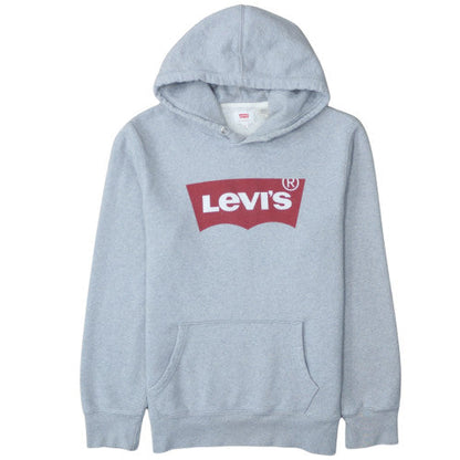 Levi's Men's Grey Pullover Hoodie M Regular Fit Fleece Sweatshirt