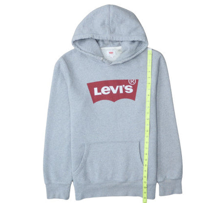 Levi's Men's Grey Pullover Hoodie M Regular Fit Fleece Sweatshirt