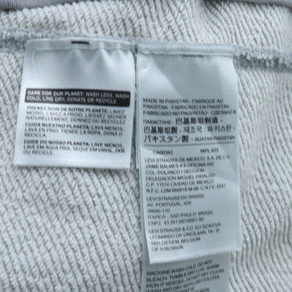 Levi's Men's Grey Pullover Hoodie M Regular Fit Fleece Sweatshirt