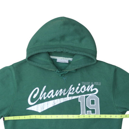 Champion Men's Green Pullover Hoodie M Fleece Graphic Sportswear