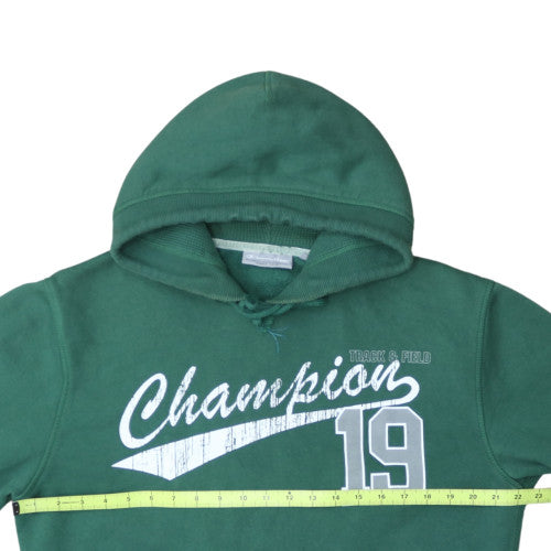 Champion Men's Green Pullover Hoodie M Fleece Graphic Sportswear