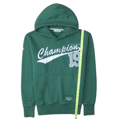 Champion Men's Green Pullover Hoodie M Fleece Graphic Sportswear