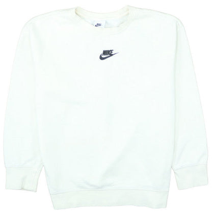 Nike Boys White XL Pullover Fleece Sweatshirt with Logo Crew Neck