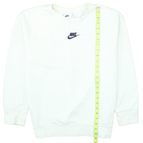 Nike Boys White XL Pullover Fleece Sweatshirt with Logo Crew Neck